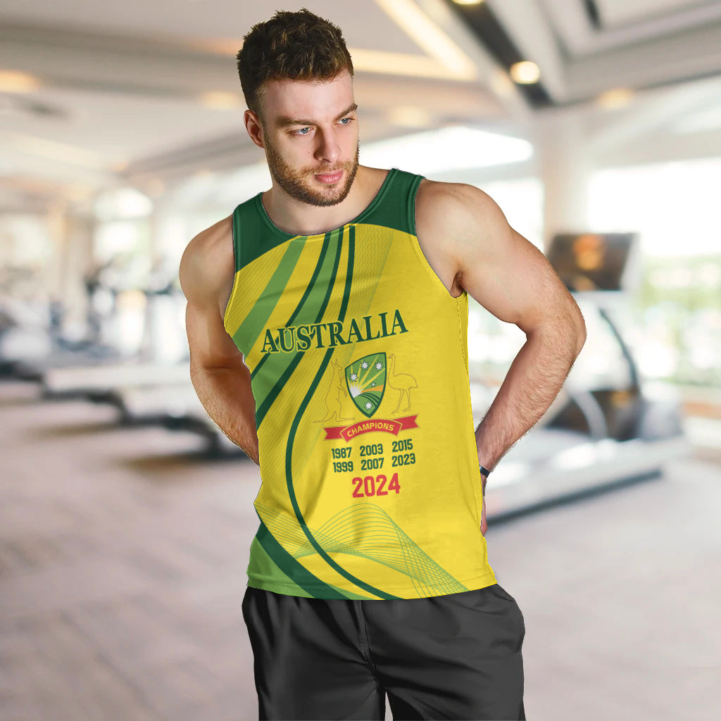 Australia Cricket World Cup 2024 Men Tank Top Aussie Make Champions