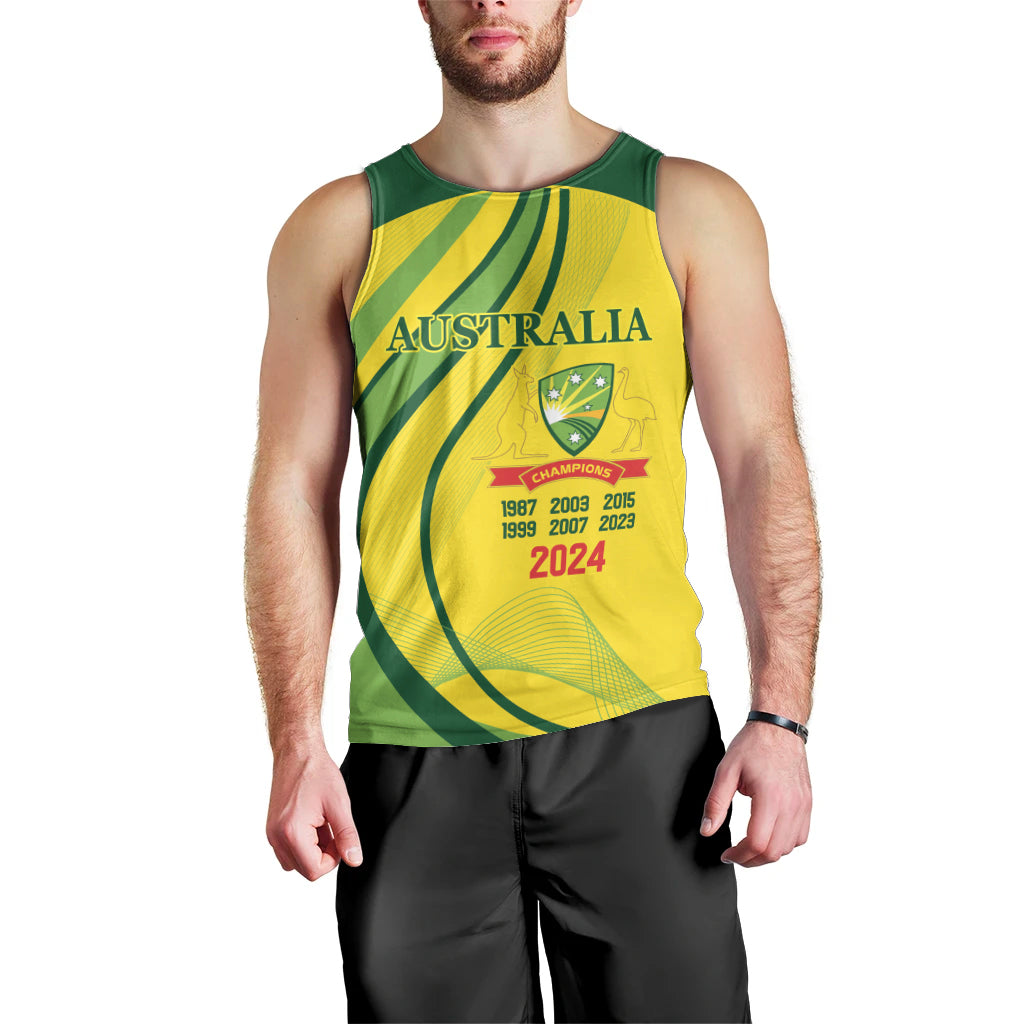 Australia Cricket World Cup 2024 Men Tank Top Aussie Make Champions