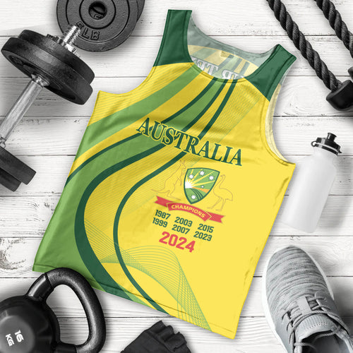 Australia Cricket World Cup 2024 Men Tank Top Aussie Make Champions