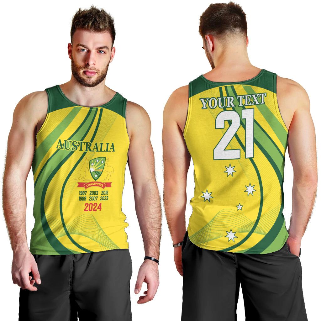 Australia Cricket World Cup 2024 Men Tank Top Aussie Make Champions