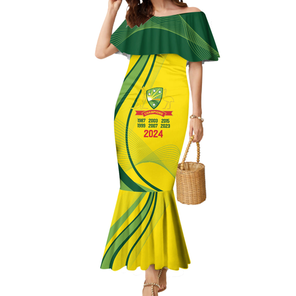 Australia Cricket World Cup 2024 Mermaid Dress Aussie Make Champions