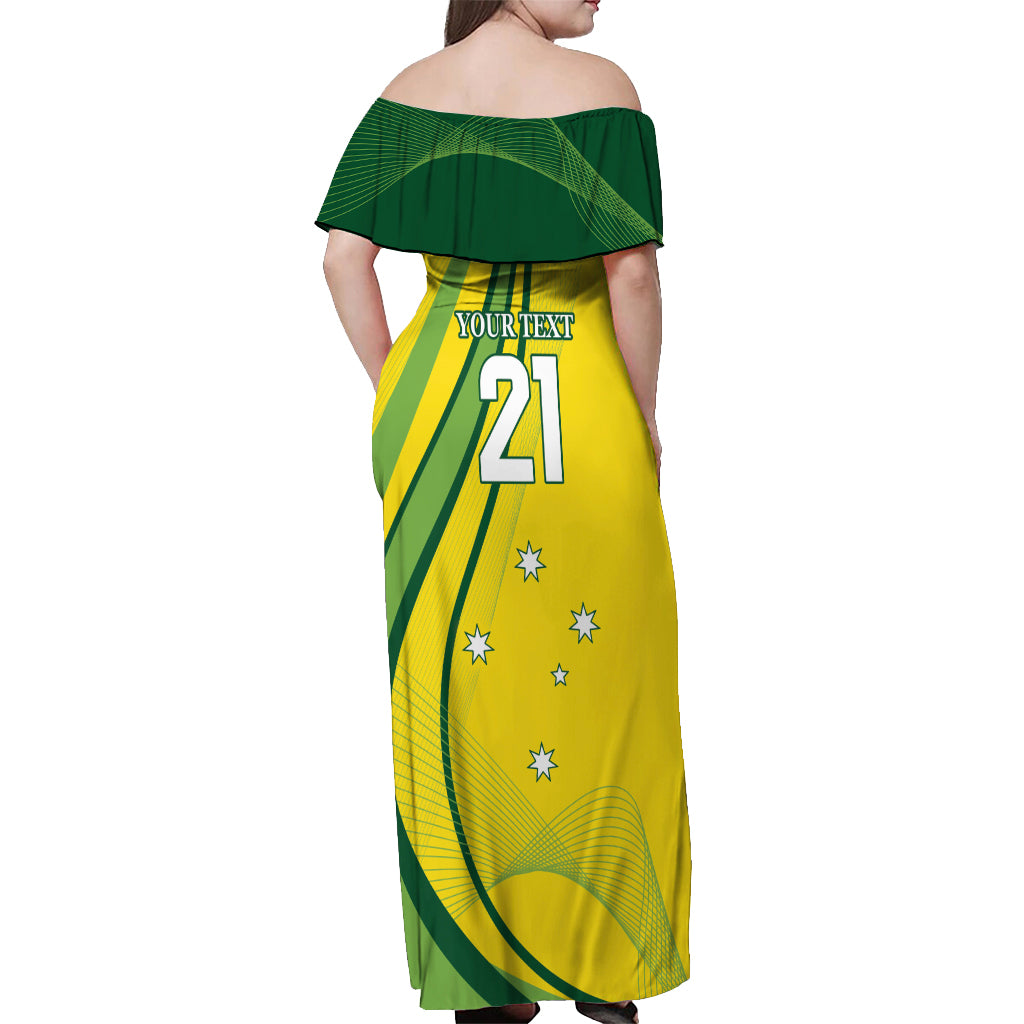 Australia Cricket World Cup 2024 Off Shoulder Maxi Dress Aussie Make Champions