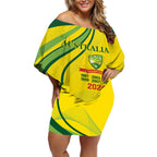 Australia Cricket World Cup 2024 Off Shoulder Short Dress Aussie Make Champions