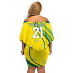 Australia Cricket World Cup 2024 Off Shoulder Short Dress Aussie Make Champions
