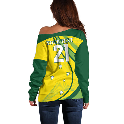 Australia Cricket World Cup 2024 Off Shoulder Sweater Aussie Make Champions