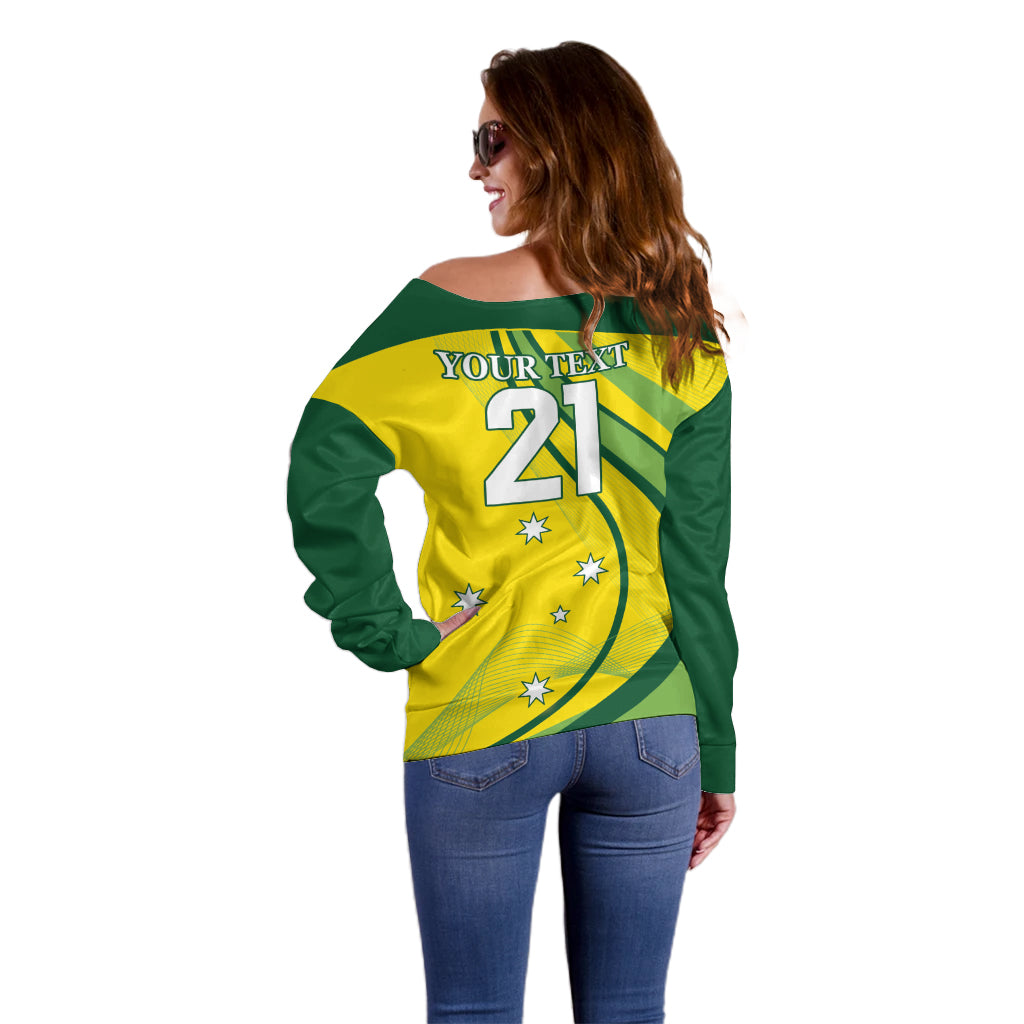 Australia Cricket World Cup 2024 Off Shoulder Sweater Aussie Make Champions