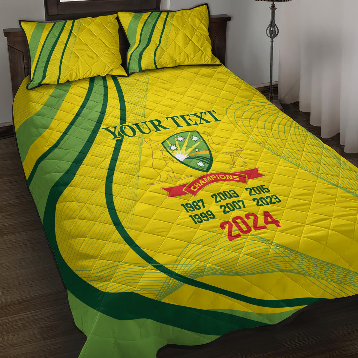 Australia Cricket World Cup 2024 Quilt Bed Set Aussie Make Champions