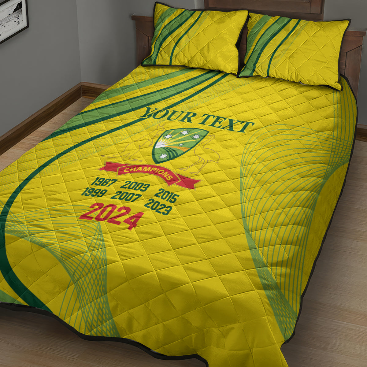 Australia Cricket World Cup 2024 Quilt Bed Set Aussie Make Champions