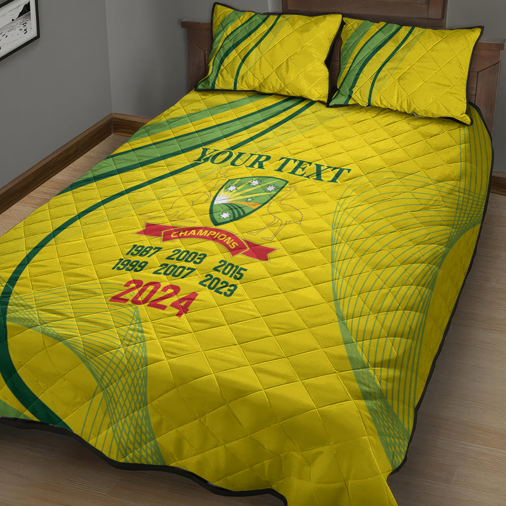 Australia Cricket World Cup 2024 Quilt Bed Set Aussie Make Champions
