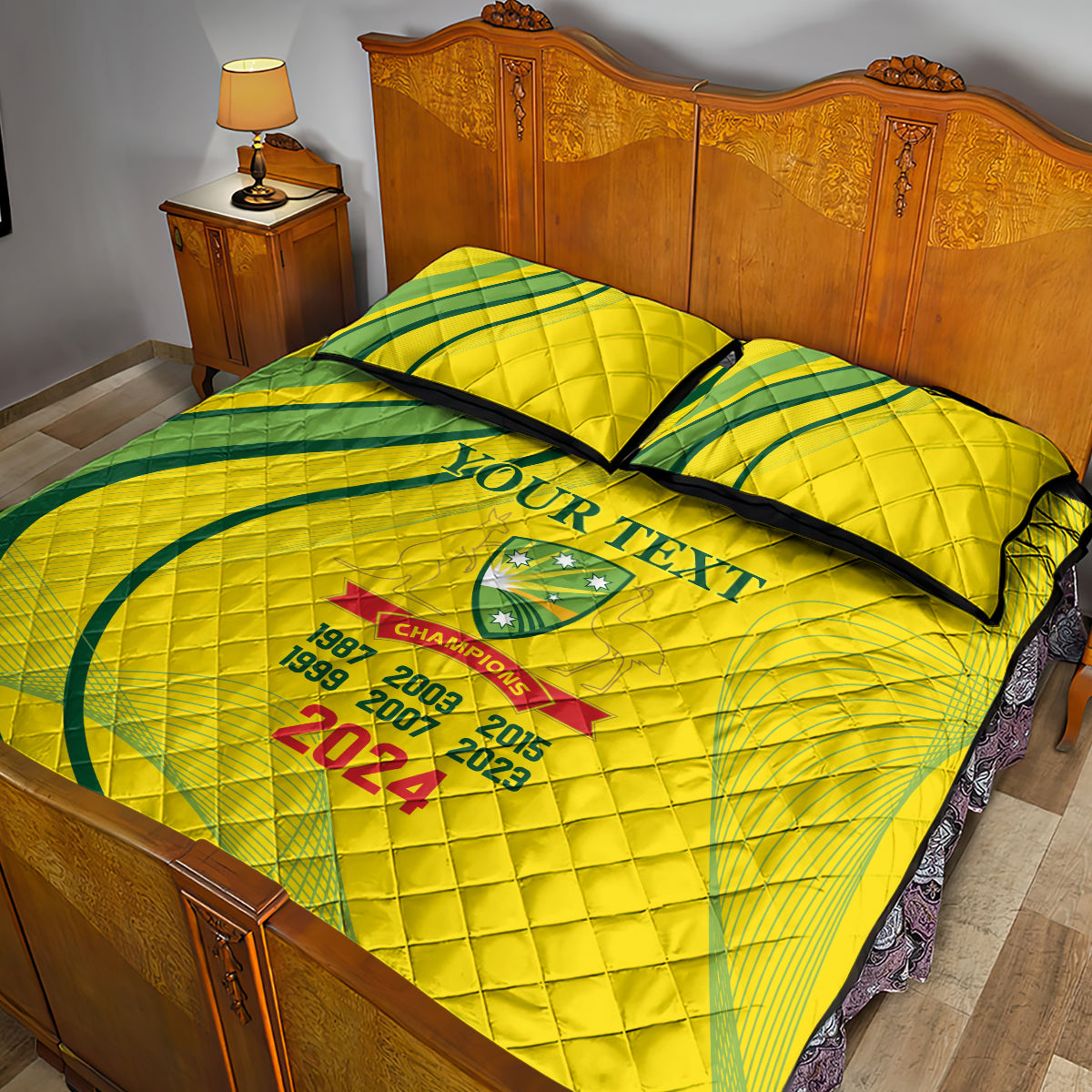 Australia Cricket World Cup 2024 Quilt Bed Set Aussie Make Champions