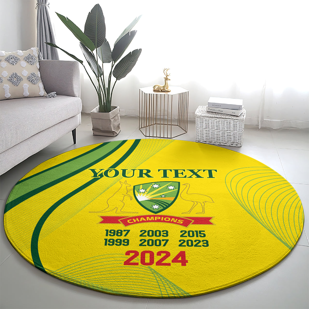 Australia Cricket World Cup 2024 Round Carpet Aussie Make Champions