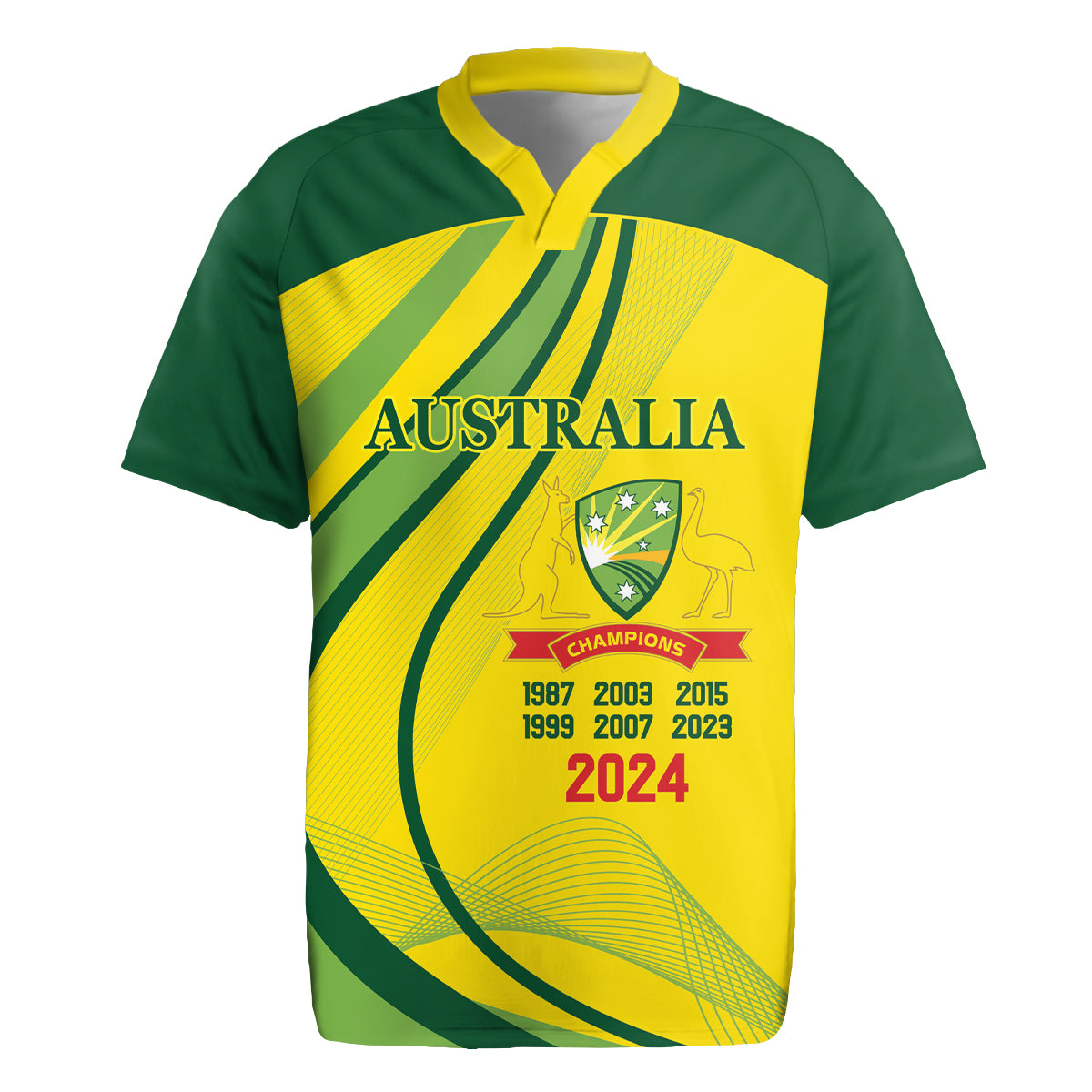 Australia Cricket World Cup 2024 Rugby Jersey Aussie Make Champions