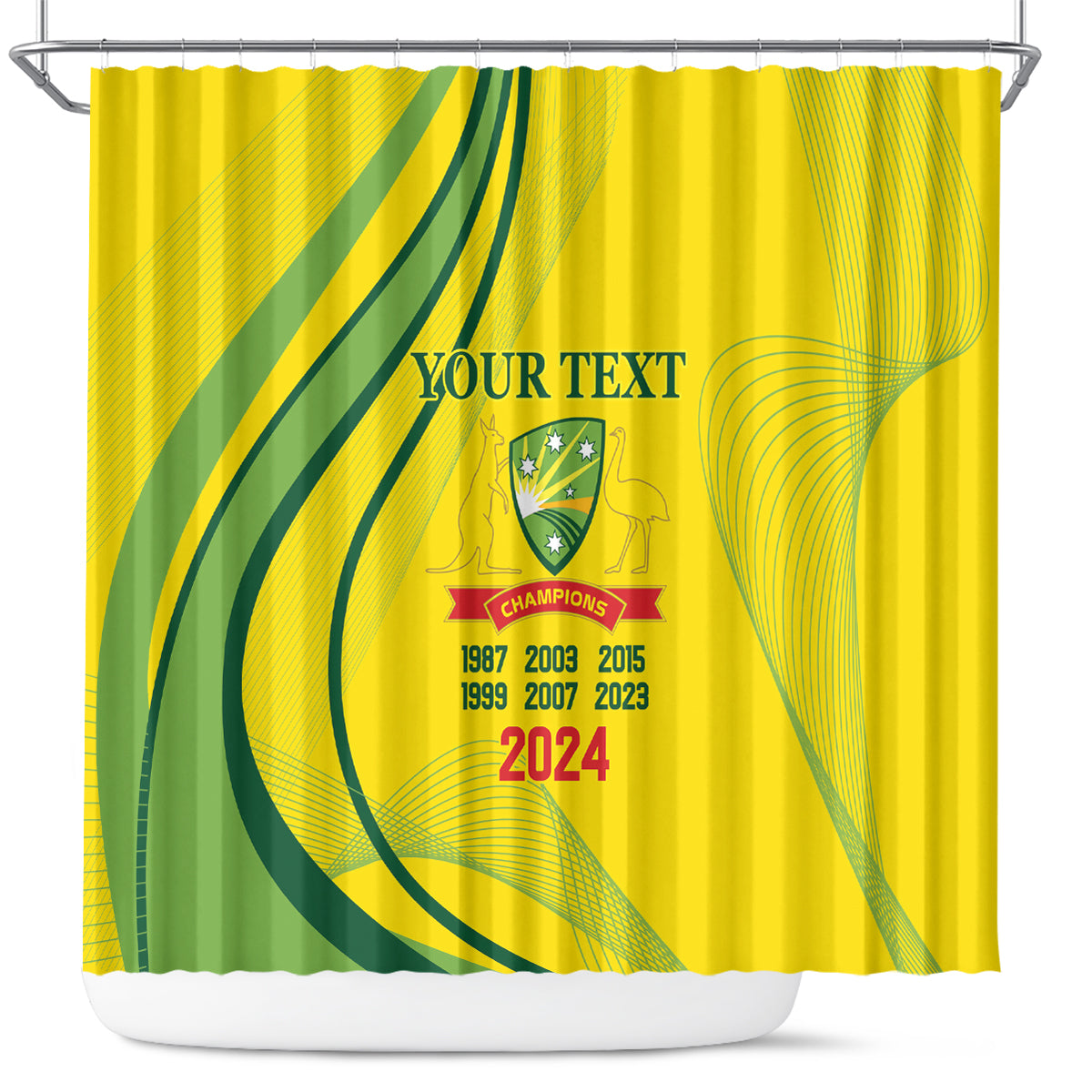 Australia Cricket World Cup 2024 Shower Curtain Aussie Make Champions