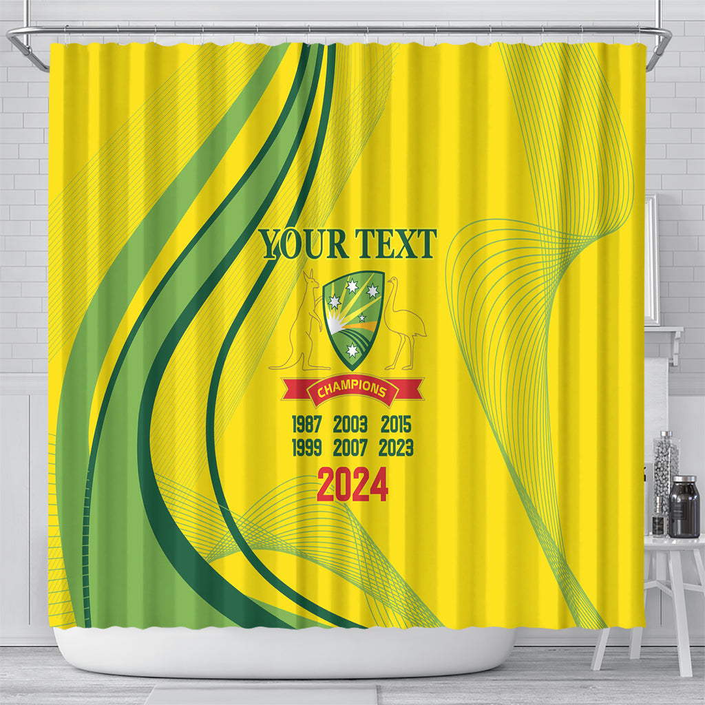 Australia Cricket World Cup 2024 Shower Curtain Aussie Make Champions