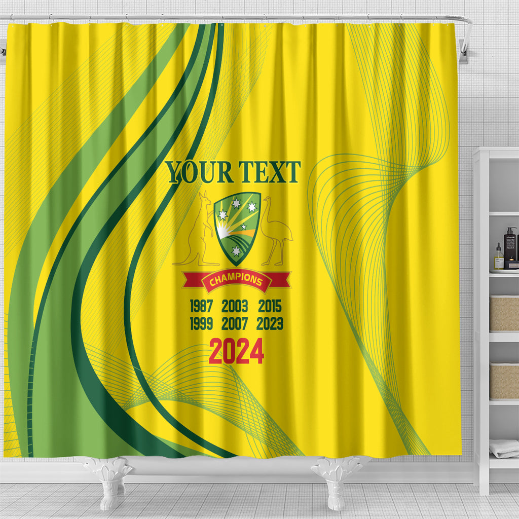 Australia Cricket World Cup 2024 Shower Curtain Aussie Make Champions