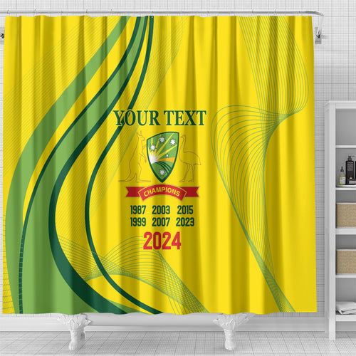Australia Cricket World Cup 2024 Shower Curtain Aussie Make Champions