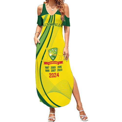Australia Cricket World Cup 2024 Summer Maxi Dress Aussie Make Champions
