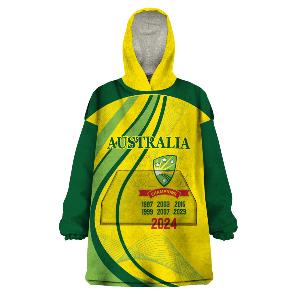Australia Cricket World Cup 2024 Wearable Blanket Hoodie Aussie Make Champions