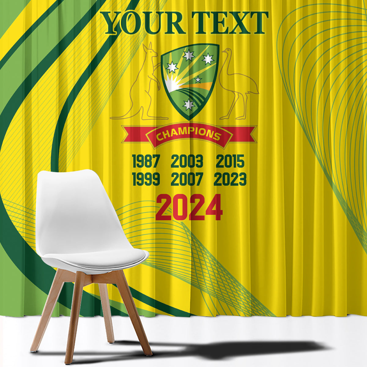 Australia Cricket World Cup 2024 Window Curtain Aussie Make Champions