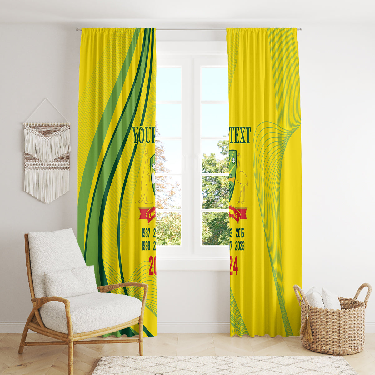 Australia Cricket World Cup 2024 Window Curtain Aussie Make Champions