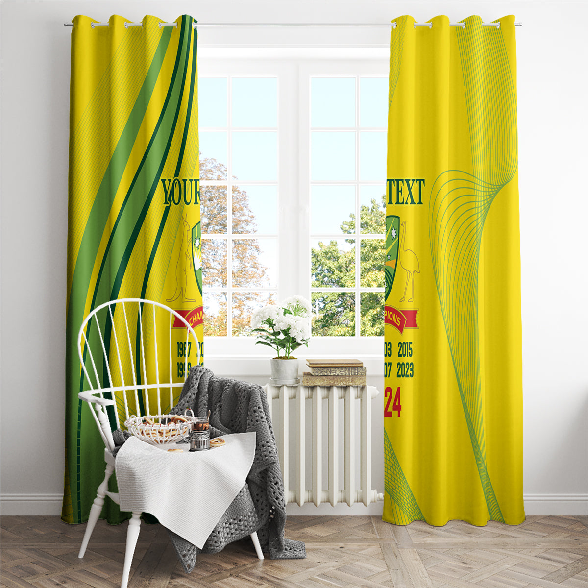 Australia Cricket World Cup 2024 Window Curtain Aussie Make Champions