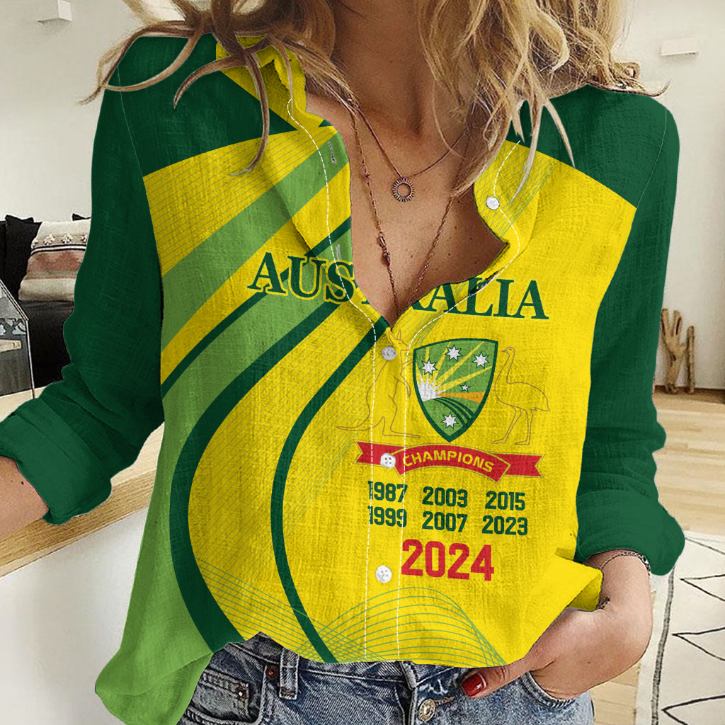 Australia Cricket World Cup 2024 Women Casual Shirt Aussie Make Champions