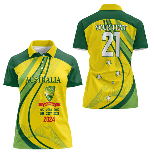 Australia Cricket World Cup 2024 Women Polo Shirt Aussie Make Champions