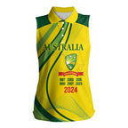 Australia Cricket World Cup 2024 Women Sleeveless Polo Shirt Aussie Make Champions