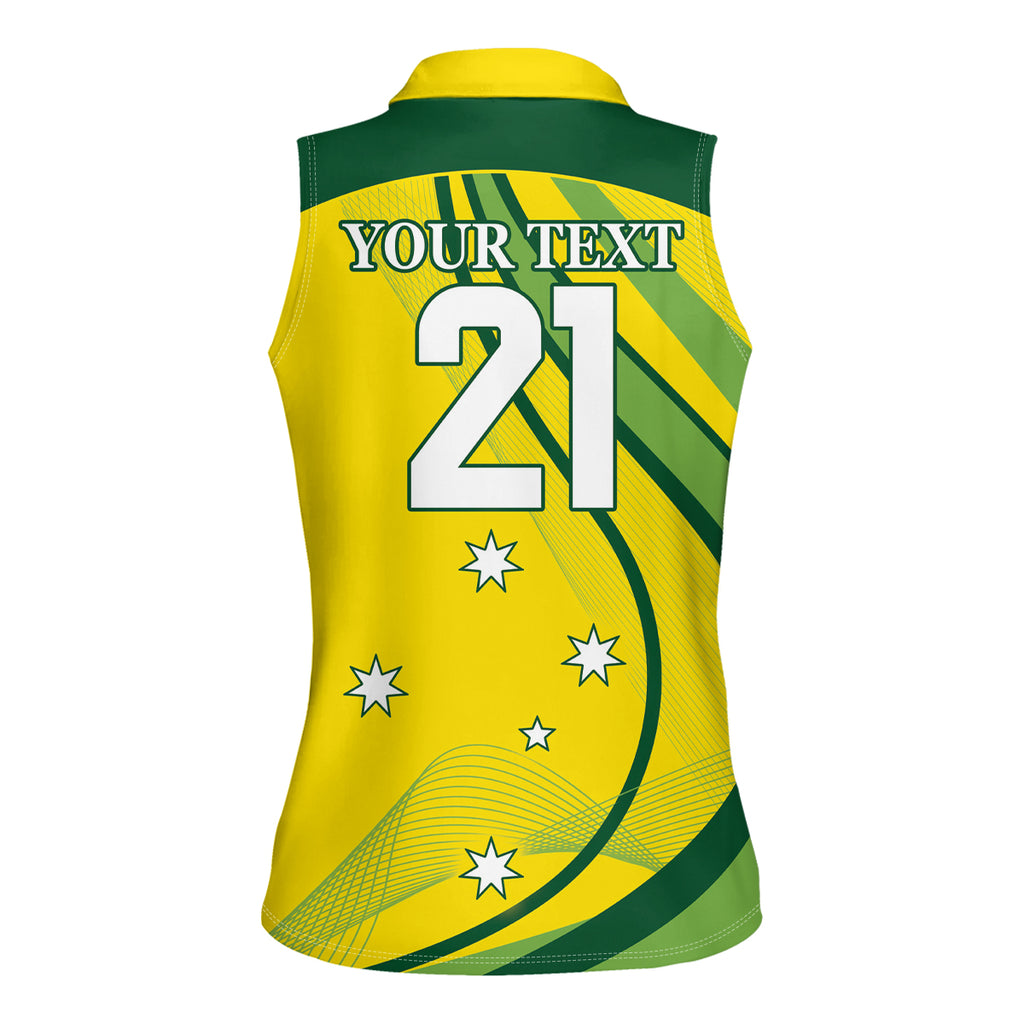 Australia Cricket World Cup 2024 Women Sleeveless Polo Shirt Aussie Make Champions