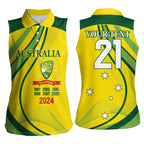 Australia Cricket World Cup 2024 Women Sleeveless Polo Shirt Aussie Make Champions