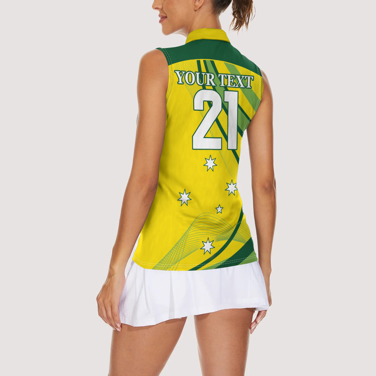 Australia Cricket World Cup 2024 Women Sleeveless Polo Shirt Aussie Make Champions