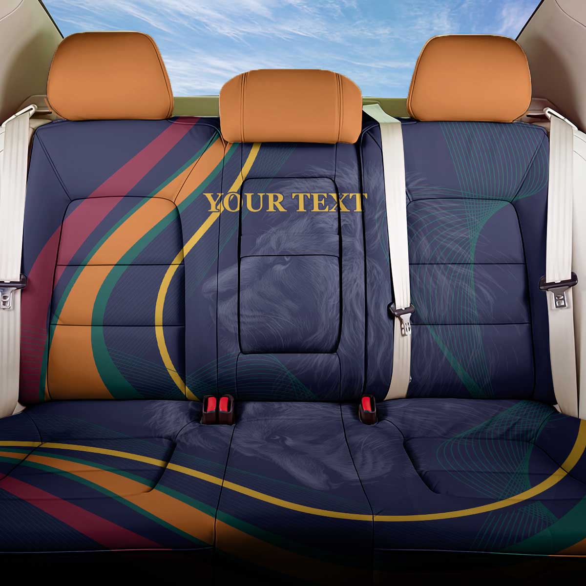 Custom Sri Lanka Cricket Back Car Seat Cover Shri Lanka Jathika Crikat Kandayama