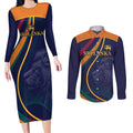 Custom Sri Lanka Cricket Couples Matching Long Sleeve Bodycon Dress and Long Sleeve Button Shirt Shri Lanka Jathika Crikat Kandayama