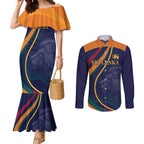 Custom Sri Lanka Cricket Couples Matching Mermaid Dress and Long Sleeve Button Shirt Shri Lanka Jathika Crikat Kandayama