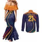 Custom Sri Lanka Cricket Couples Matching Mermaid Dress and Long Sleeve Button Shirt Shri Lanka Jathika Crikat Kandayama