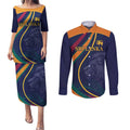 Custom Sri Lanka Cricket Couples Matching Puletasi and Long Sleeve Button Shirt Shri Lanka Jathika Crikat Kandayama