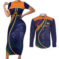 Custom Sri Lanka Cricket Couples Matching Short Sleeve Bodycon Dress and Long Sleeve Button Shirt Shri Lanka Jathika Crikat Kandayama
