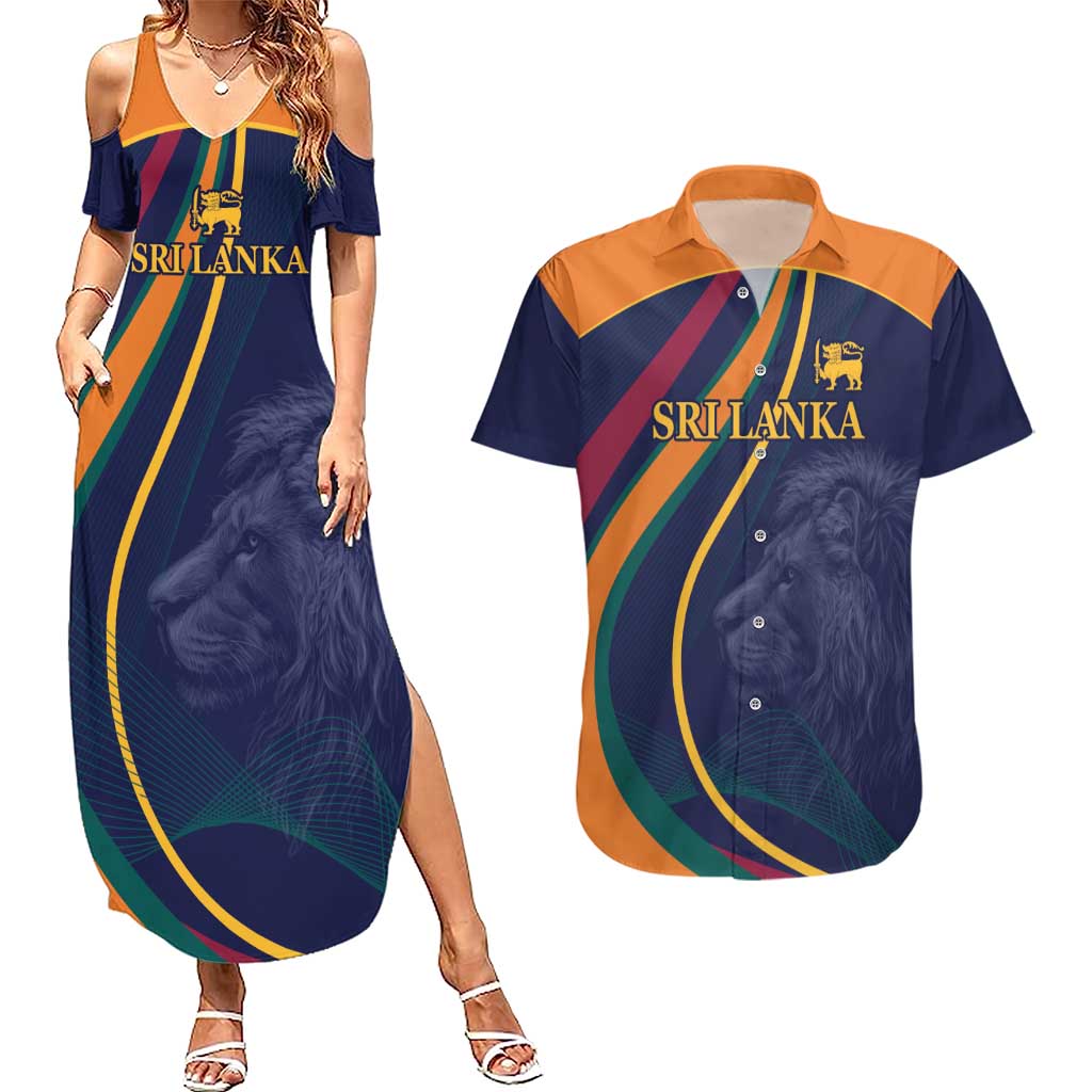 Custom Sri Lanka Cricket Couples Matching Summer Maxi Dress and Hawaiian Shirt Shri Lanka Jathika Crikat Kandayama