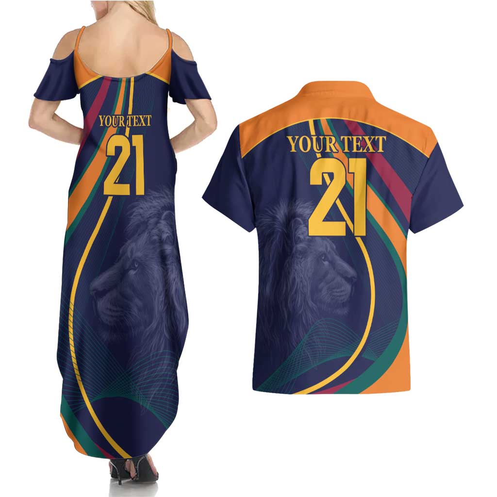 Custom Sri Lanka Cricket Couples Matching Summer Maxi Dress and Hawaiian Shirt Shri Lanka Jathika Crikat Kandayama