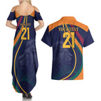 Custom Sri Lanka Cricket Couples Matching Summer Maxi Dress and Hawaiian Shirt Shri Lanka Jathika Crikat Kandayama