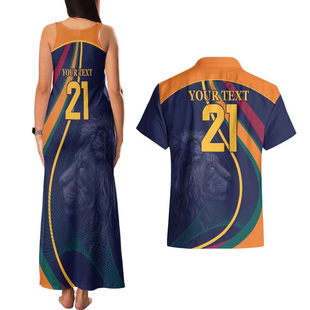Custom Sri Lanka Cricket Couples Matching Tank Maxi Dress and Hawaiian Shirt Shri Lanka Jathika Crikat Kandayama