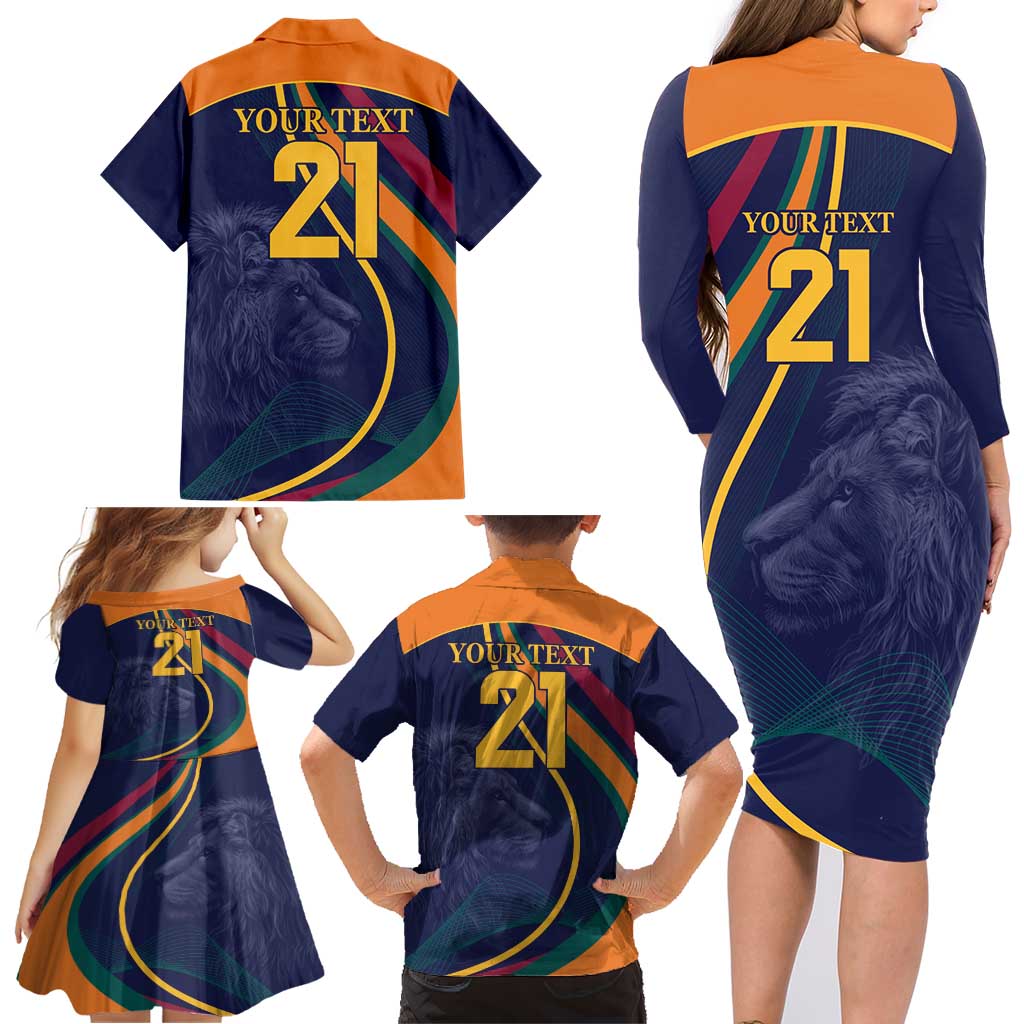 Custom Sri Lanka Cricket Family Matching Long Sleeve Bodycon Dress and Hawaiian Shirt Shri Lanka Jathika Crikat Kandayama