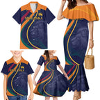 Custom Sri Lanka Cricket Family Matching Mermaid Dress and Hawaiian Shirt Shri Lanka Jathika Crikat Kandayama