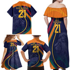 Custom Sri Lanka Cricket Family Matching Off Shoulder Maxi Dress and Hawaiian Shirt Shri Lanka Jathika Crikat Kandayama