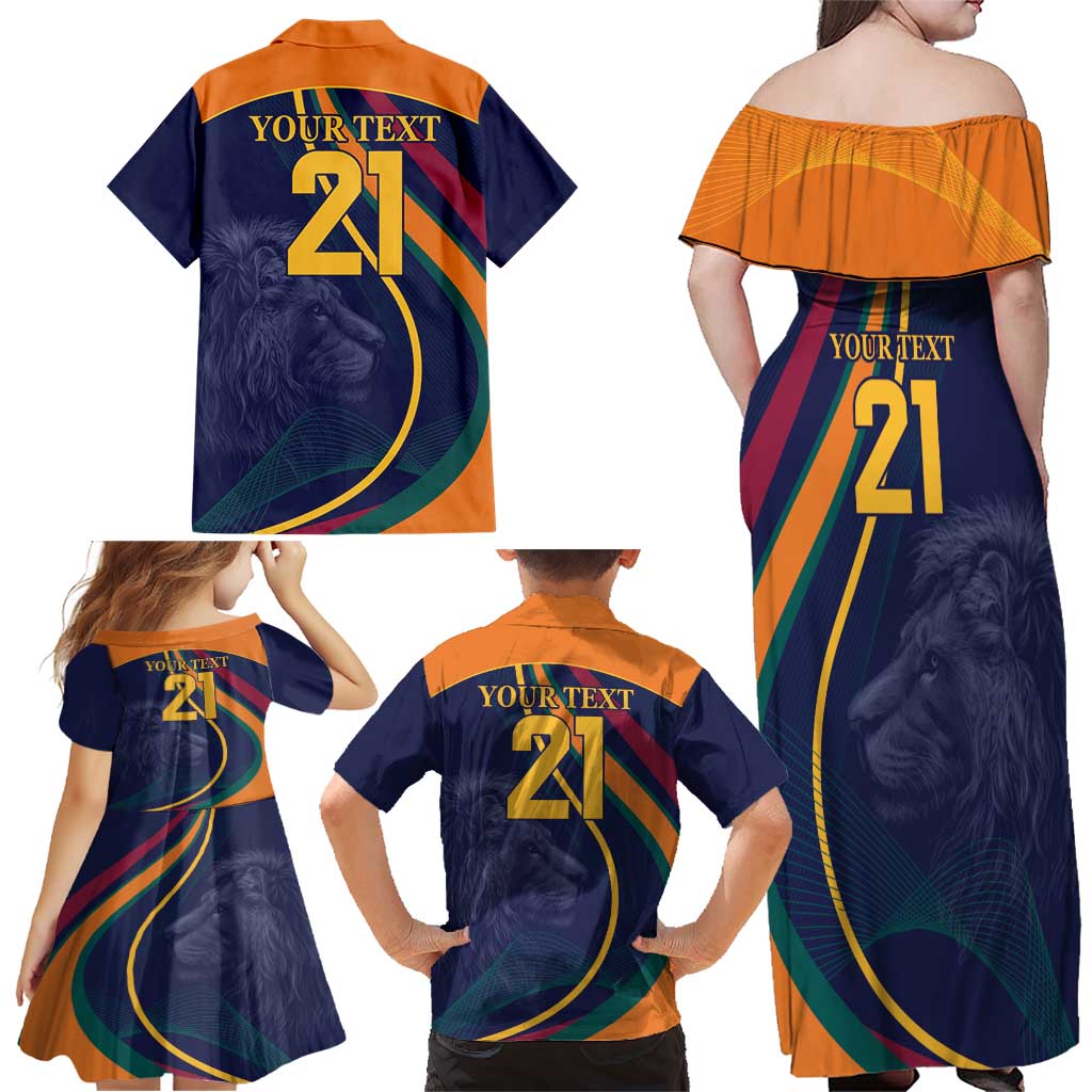 Custom Sri Lanka Cricket Family Matching Off Shoulder Maxi Dress and Hawaiian Shirt Shri Lanka Jathika Crikat Kandayama