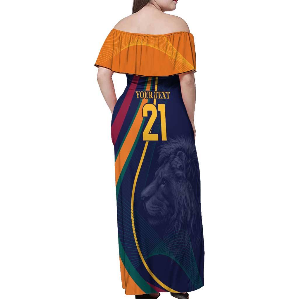 Custom Sri Lanka Cricket Family Matching Off Shoulder Maxi Dress and Hawaiian Shirt Shri Lanka Jathika Crikat Kandayama
