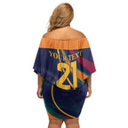 Custom Sri Lanka Cricket Family Matching Off Shoulder Short Dress and Hawaiian Shirt Shri Lanka Jathika Crikat Kandayama