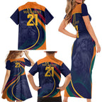 Custom Sri Lanka Cricket Family Matching Short Sleeve Bodycon Dress and Hawaiian Shirt Shri Lanka Jathika Crikat Kandayama