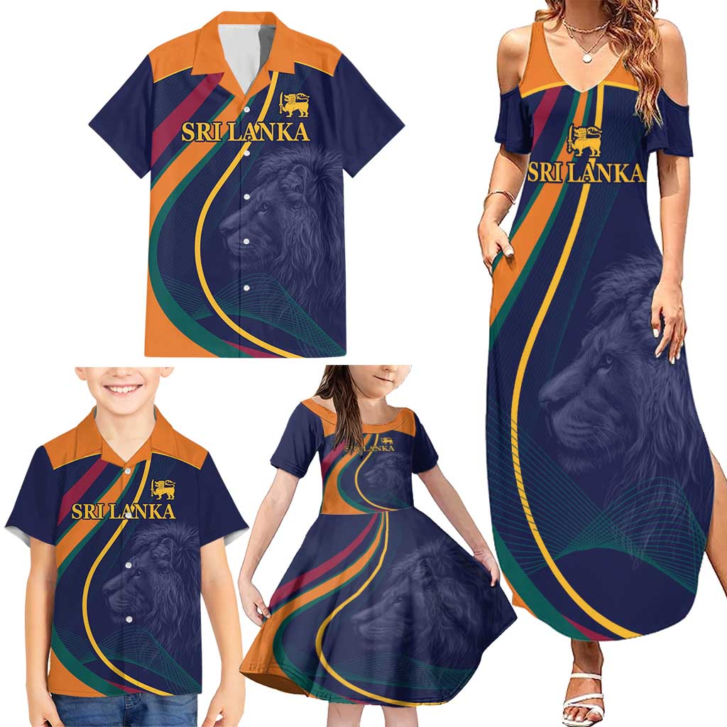 Custom Sri Lanka Cricket Family Matching Summer Maxi Dress and Hawaiian Shirt Shri Lanka Jathika Crikat Kandayama