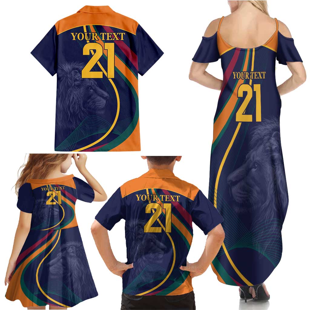 Custom Sri Lanka Cricket Family Matching Summer Maxi Dress and Hawaiian Shirt Shri Lanka Jathika Crikat Kandayama